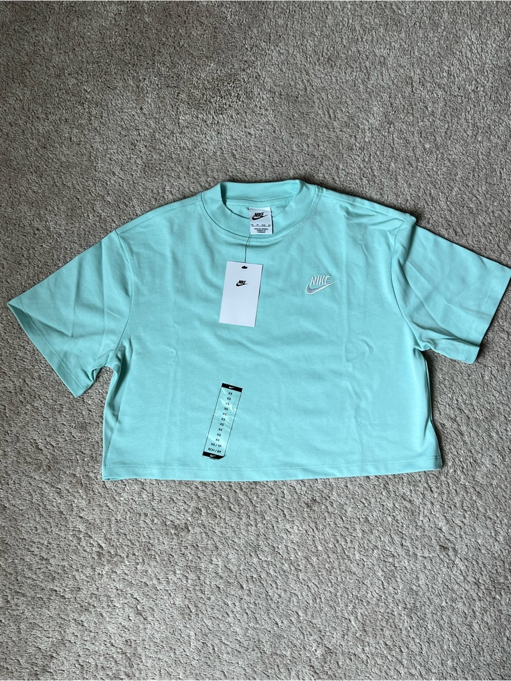 Nike Cropped Sweatshirt Tee in Mint